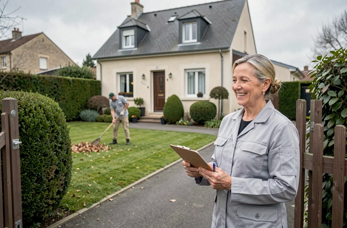 Professionnelle d'Adéquation Services SAS coordonnant des prestations de jardinage à domicile