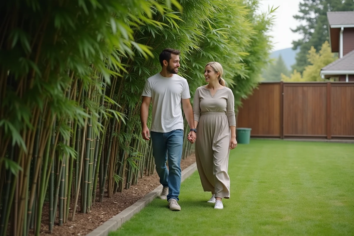 Jeune couple marchant près d