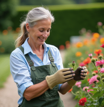 Rabattre les fleurs : conseils et techniques efficaces pour un beau jardin florissant Femme en jardinage cueillant des fleurs éclatantes